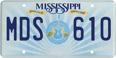 MS license plate MDS610