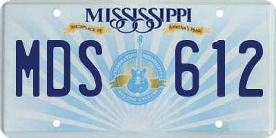 MS license plate MDS612