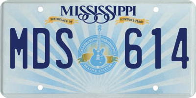 MS license plate MDS614