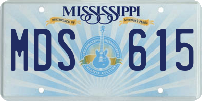 MS license plate MDS615