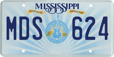 MS license plate MDS624