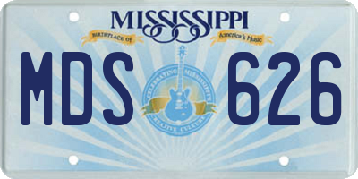 MS license plate MDS626