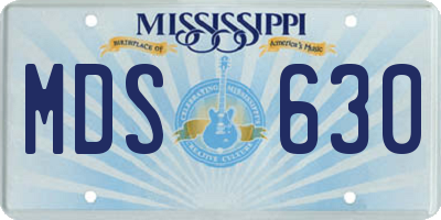 MS license plate MDS630