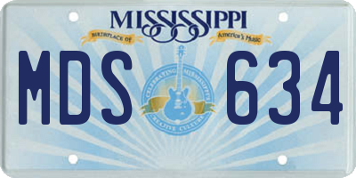 MS license plate MDS634