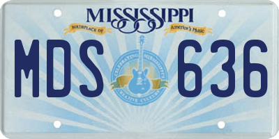 MS license plate MDS636