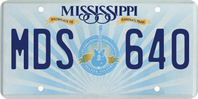 MS license plate MDS640