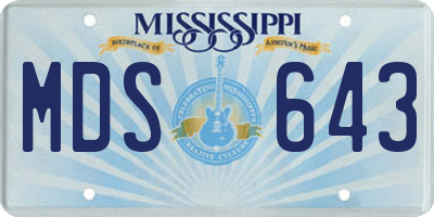 MS license plate MDS643