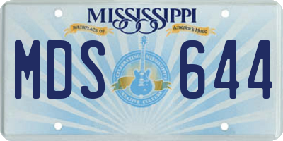 MS license plate MDS644