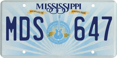 MS license plate MDS647