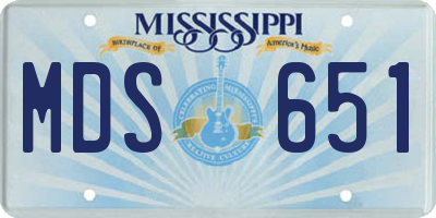 MS license plate MDS651
