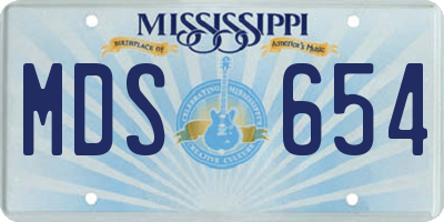 MS license plate MDS654