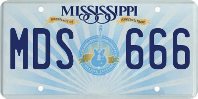 MS license plate MDS666