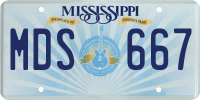 MS license plate MDS667