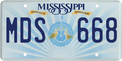 MS license plate MDS668
