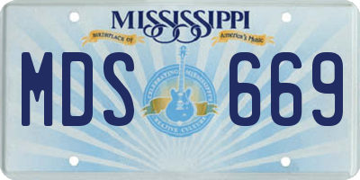 MS license plate MDS669