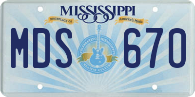 MS license plate MDS670