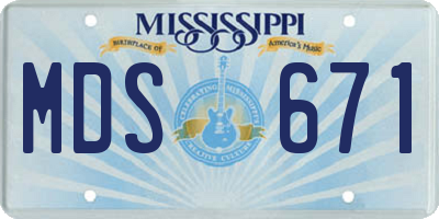 MS license plate MDS671