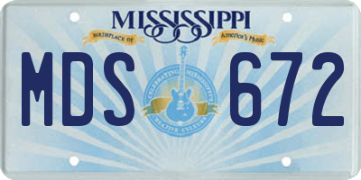 MS license plate MDS672