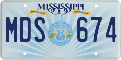 MS license plate MDS674