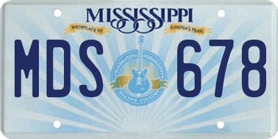 MS license plate MDS678