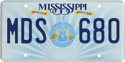 MS license plate MDS680