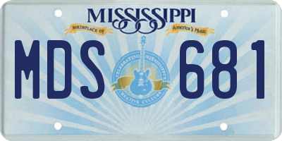 MS license plate MDS681