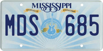 MS license plate MDS685