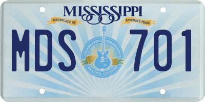 MS license plate MDS701