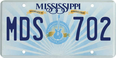 MS license plate MDS702