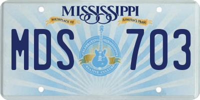 MS license plate MDS703