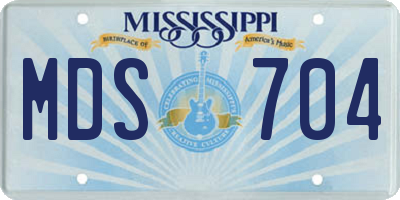 MS license plate MDS704