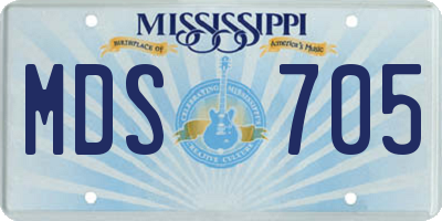 MS license plate MDS705