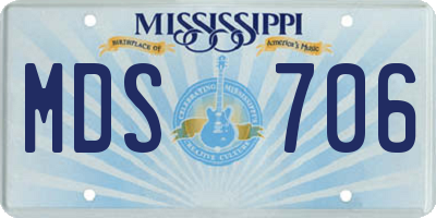 MS license plate MDS706