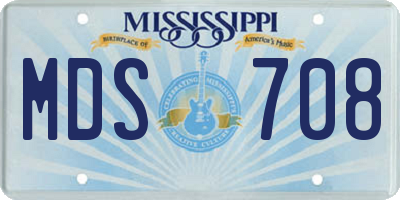MS license plate MDS708