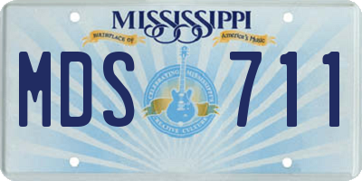 MS license plate MDS711