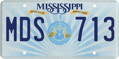 MS license plate MDS713