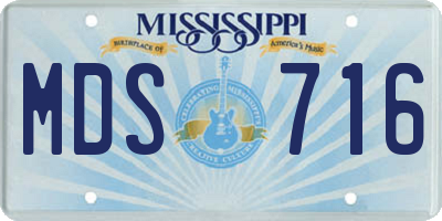 MS license plate MDS716