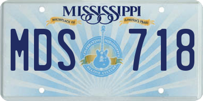 MS license plate MDS718