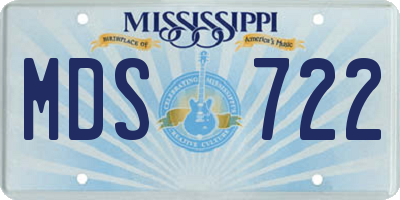 MS license plate MDS722