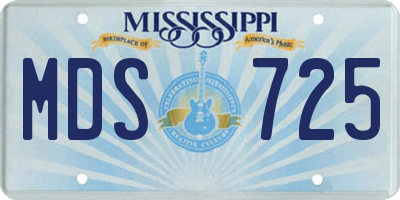 MS license plate MDS725