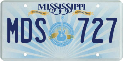 MS license plate MDS727