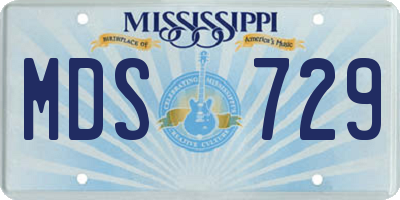 MS license plate MDS729