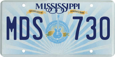 MS license plate MDS730