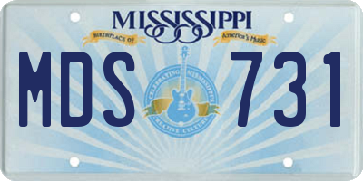 MS license plate MDS731