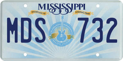 MS license plate MDS732