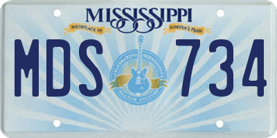 MS license plate MDS734