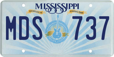 MS license plate MDS737