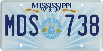 MS license plate MDS738