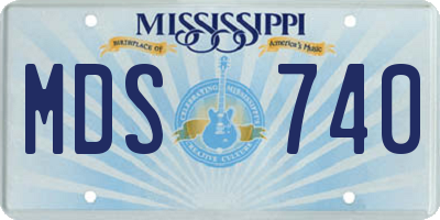 MS license plate MDS740