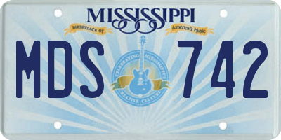 MS license plate MDS742